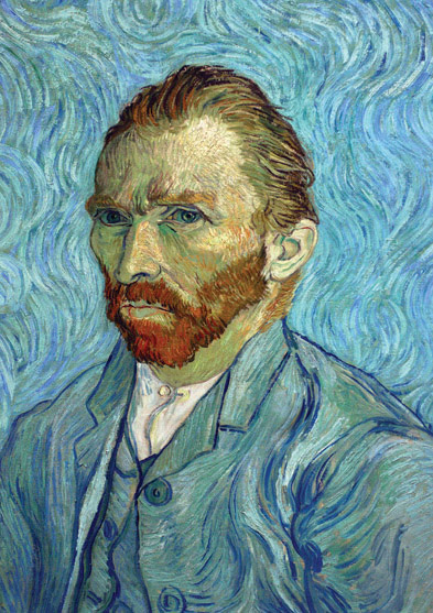 Self Portrait by Vincent Van Gogh Greetings Card - Click Image to Close